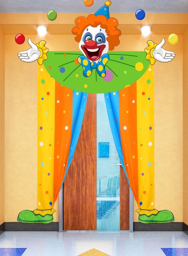 Mindsoft 3 Pcs Carnival Circus Party Decorations Circus Clown Birthday Decor Door Banner Clown Joker Backdrop Photo Props Hanging Carnival Welcome Awning Birthday Party Decor(Multicolor,Classic Style) - Image 3